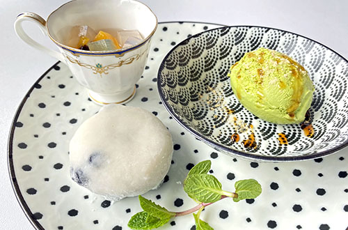 豆大福とみつまめのセット